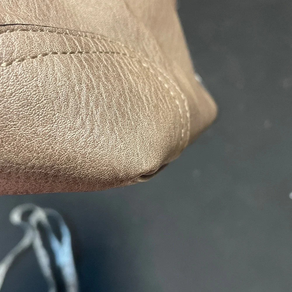 🟡Taupe Faux‎ Leather Shoulder Bag, Minimalist Hobo Purse, Every Day Casual Bag